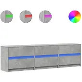 vidaXL Tv-meubel met LED 180x34x50 cm bewerkt hout betongrijs
