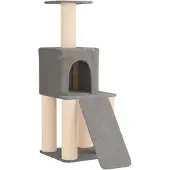 vidaXL Kattentoren met sisal krabpalen Lichtgrijs 146 cm