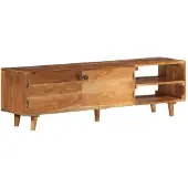 vidaXL Tv-meubel 140x30x40 cm massief acaciahout met hongingafwerking