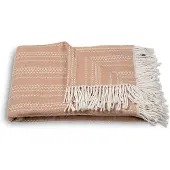 Atmooz Plaid Ember – 150x200cm – Light Brown – Katoenmix – Met Franjes