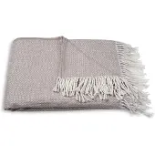 Atmooz Plaid Twilight – 150x200cm – Taupe – Katoenmix – Met Franjes