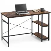 Lina Bureau - Computertafel - Bureautafel - Computerbureau - Bruin – 120x60 cm – 2 Lades – Houtlook en Metaal