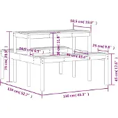 vidaXL Picknicktafel 110x134x75 cm massief grenenhout wit