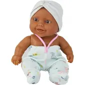 Paola Reina Puppegie Bibi babypop donker meisje met bruine ogen 21cm