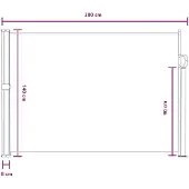 vidaXL Uittrekbaar Zijscherm 300 x 140 cm Polyester Rechthoekig Grijs