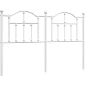 vidaXL Vervangend hoofdbord 135 cm metaal wit