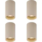 QAZQA Set van 4 moderne beige opbouwspots GU10 50mm rond - Tuba
