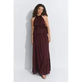 Gina Tricot  - Flowy maxi skirt - lange rokken - Bruin - S - Dames