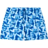 Emporio Armani Heren Zwembroek met Graphic Series-logoprint blauw (XL), Strandkleding, Polyester 7M001715_AF21250