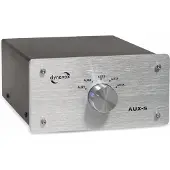 Dynavox AUX-S Cinch-audio-switch Met metalen behuizing Zilver