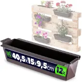 Kadax Veere bloempot voor europallets 40,5 cm bruin 12 st.