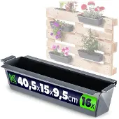 Kadax Veere bloempot voor europallets 40,5 cm antraciet 16 st.