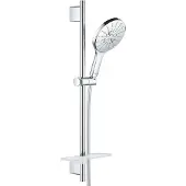 GROHE Rainshower SmartActive 150 Glijstangset - 60cm - ronde handdouche - 3 straalsoorten - gladde doucheslang - met zeepschaal - chroom 26592000