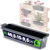 Kadax Veere bloempot voor europallets 40,5 cm antraciet 6 st.