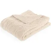 Tiseco plaid Aspen ivoor - 100% polyester - 130 x 170 cm
