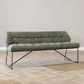 Livin24 Eetkamerbank Abel olijfgroen microvezel 220 cm