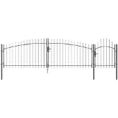 vidaXL Tuinpoort WOERDEN 100 x 500 cm Staal Grijs Vergrendelbaar