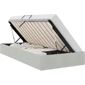 vidaXL Opbergbed Lichtgrijs 100 x 190 cm fluweel