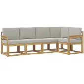 Syfax Buiten bankenset met kussen 5 pcs Wit en Lichtgrijs