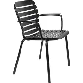 Zuiver Vondel Tuinset - Tuintafel en 6 Stoelen met armleuning - Zwart