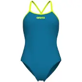 Arena Tie Back Solid Swimsuit Blauw 36 Vrouw