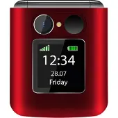Beafon Fold10 LTE - 4G, Silver Line, klaptelefoon met grote toetsen, rood-zilver