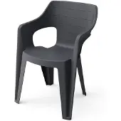 Keter Tuinstoel Bilbao Stapelbaar Zwart 57x57x79cm