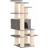 Syfax Kattenboom met sisal krabpalen Lichtgrijs 161 cm