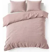 Sleeptime Teddy dekbedovertrek Check - roze - onderkant microvezel - lits-jumeaux