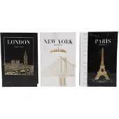 Coppens Opbergbox rechthoek Book New York,Paris,Londen a3 grijs