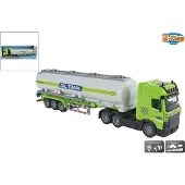 2 play Vrachtwagen met tank oplegger frictie licht en geluid 38cm