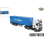 2 play Vrachtwagen met oplegger - Frictie, licht en geluid - 38 cm