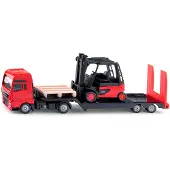 Siku MAN Vrachtauto Met Heftruck 1763 Rood rood Metaal Speelgoedvoertuig