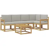 vidaXL Buiten bank set 6 st Wit en Lichtgrijs
