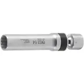 Bgs Zündkerzen-Gelenkeinsatz Zwölfkant mit Haltefeder Antrieb Innenvierkant 10 mm (3/8") SW 14 mm