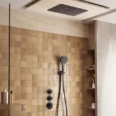 Saniclear Uni plafond inbouw regendouche 48x33cm mat zwart met 3 standen handdouche