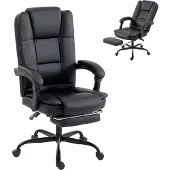HOMCOM -bureaustoel-PU-65 x 67 x 122 cm-zwart