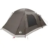 vidaXL Huisje Tent 12-persoons Bruin grijs Polyester en Staal