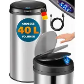 Monzana Sensor afvalbak Zilver roestvrij staal 40 liter