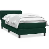 vidaXL Boxspring met matras fluweel donkergroen 80x220 cm