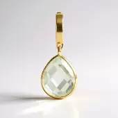 Cavill - Hanger met 2,25 karaat groene amethist - Peervormig schaakbord geslepen - 925 sterling zilver verguld - Elegante Braziliaanse edelsteen
