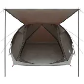 vidaXL Huisje Tent 4-persoons Bruin grijs Polyester en Staal