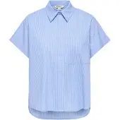 ONLY Blouse 'ONLKeri' lichtblauw / grijs / wit