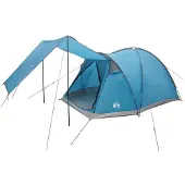 vidaXL Huisje Tent 4-persoons Blauw Polyester en Staal
