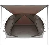 vidaXL Huisje Tent met dak Bruin grijs 6-persoons Polyester en Staal