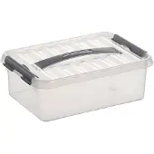 Q-Line opbergbox 4L - 30x20x10.4 cm - Transparant/Grijs