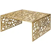 Invicta Handgemaakte salontafel ABSTRACT 60cm aluminium goud in Gap design - 40900