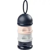 Beaba - Melkpoeder Doseerdoosjes - 3 Stapelbare Vakken - Blauw - Luchtdicht en Compact - Babyvoeding Bewaarbakjes - Toren - BPA Vrij
