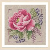 Lanarte Borduurpakket - Borduurset - Borduurpakket volwassenen - Telpakket kit - 33 x 33cm - Bloeiend rood - PN-0199792