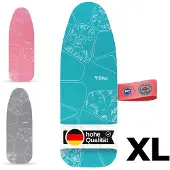 Silva Strijkplankhoes XL - 100% Katoen Molton 5mm - Turkoois- Strijkplankovertrek - 140 x 50cm